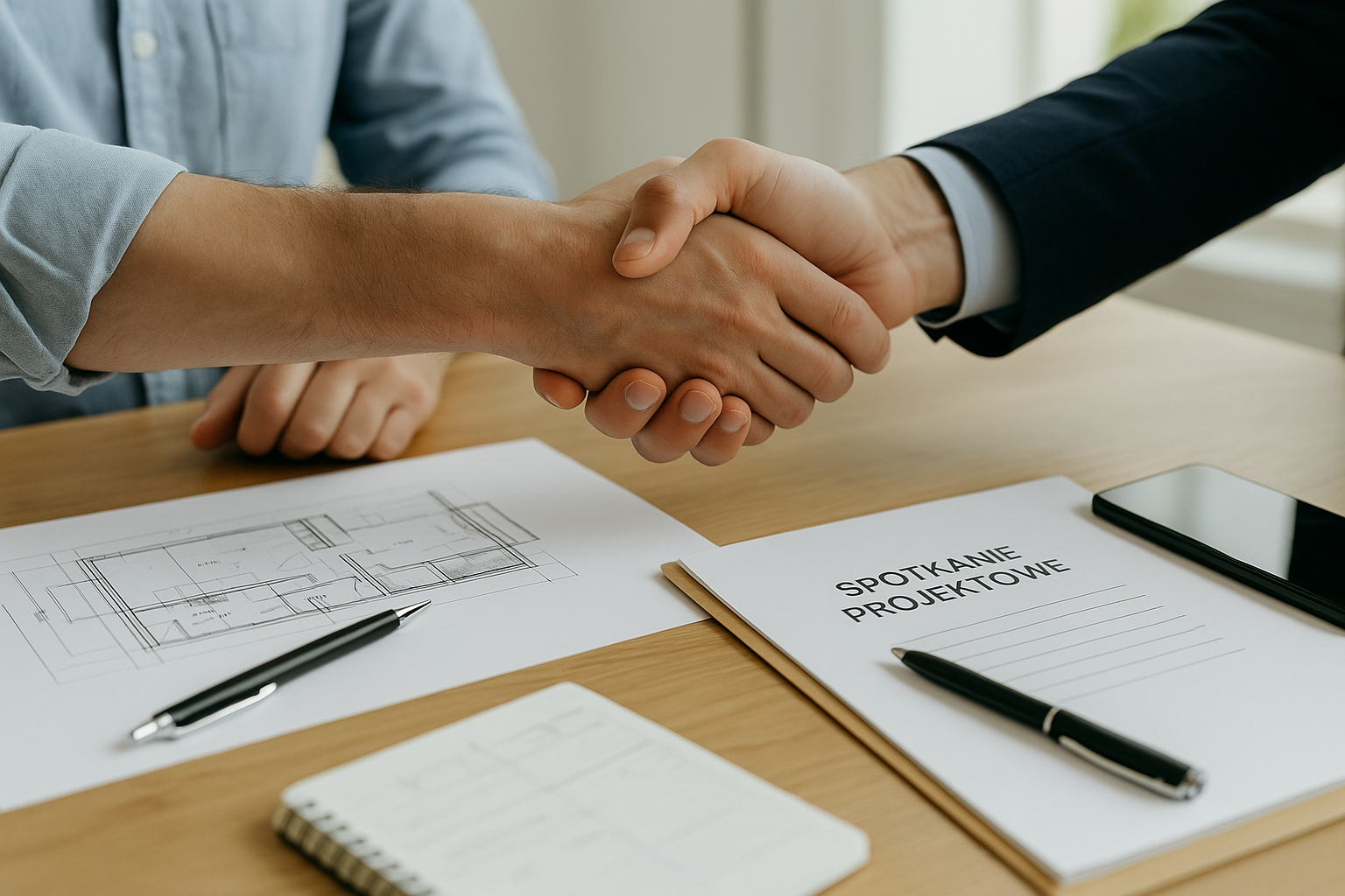 Ilustracja kontaktu – rozmowa projektanta z inwestorem