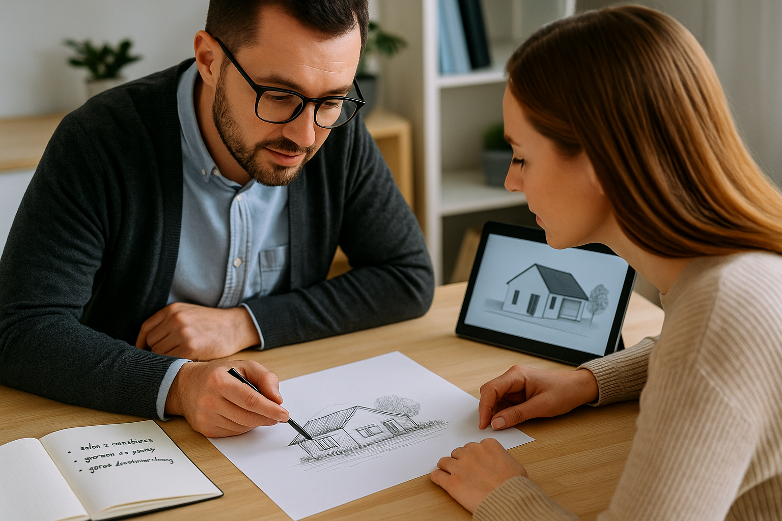 Ikona ilustrująca tłumaczenie potrzeb inwestora na język architektury